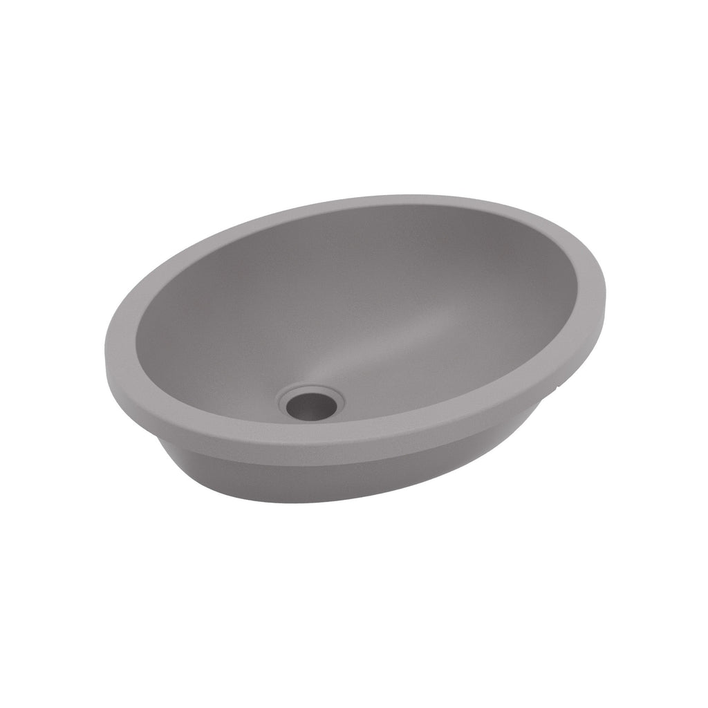 19" Seamless Undermount Quartz Composite Bathroom Sink In Grey