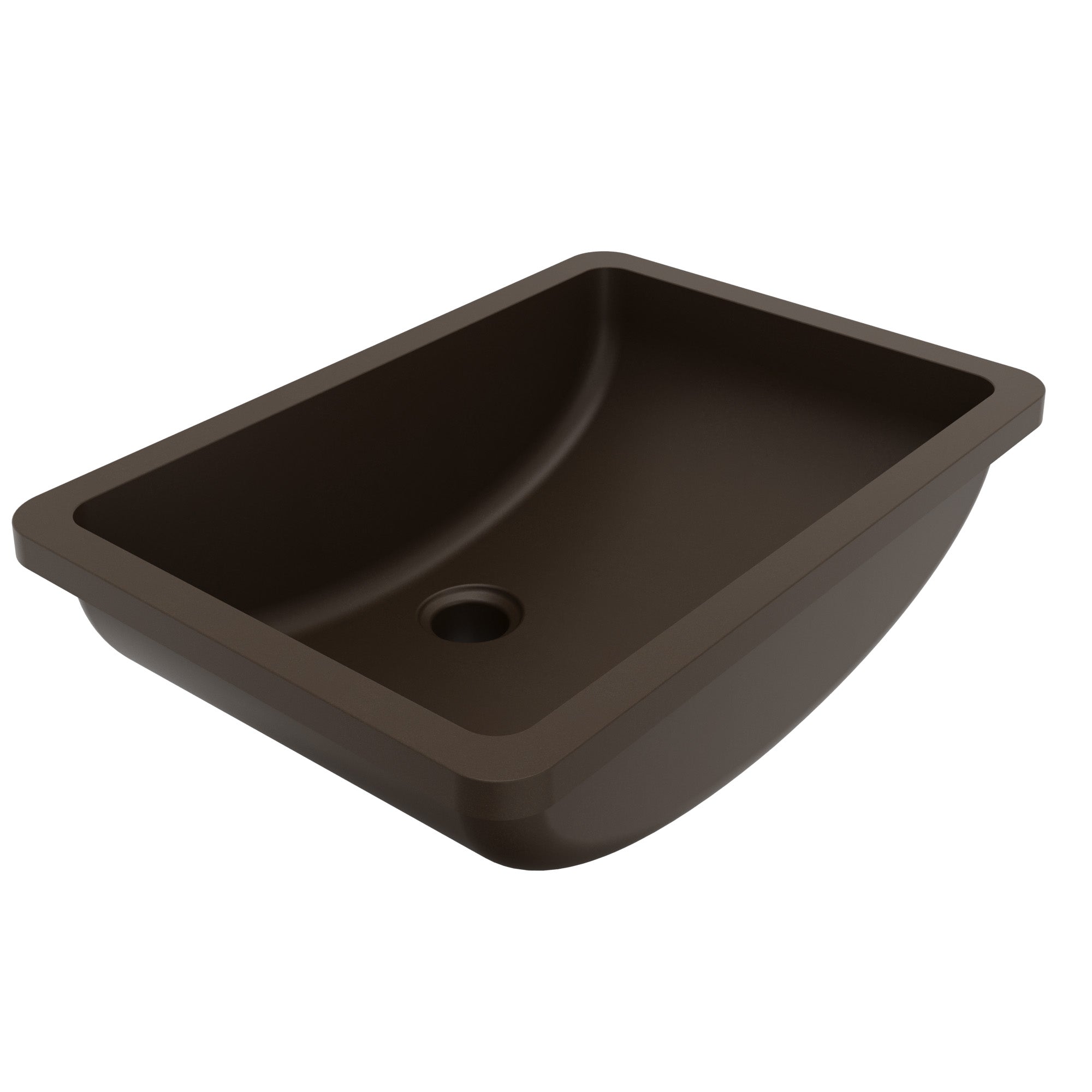 20" Seamless Undermount Quartz Composite Bathroom Sink In Brown