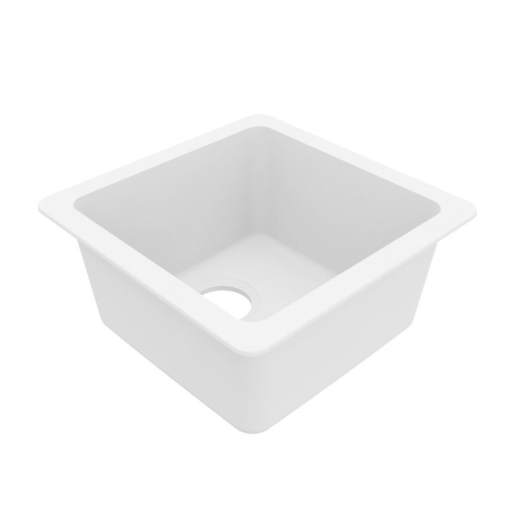 16-5/8" Undermount Quartz Composite Bar/Prep Sink In White