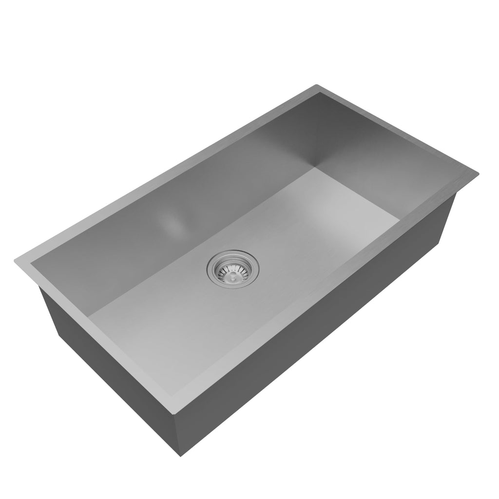 Fusion 33" Undermount Workstation 18 Gauge Single Bowl Stainless Steel Sink with Accessories
