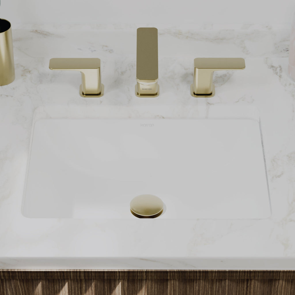 Valera 18" Rectangular Undermount Vitreous China Bathroom Sink In White