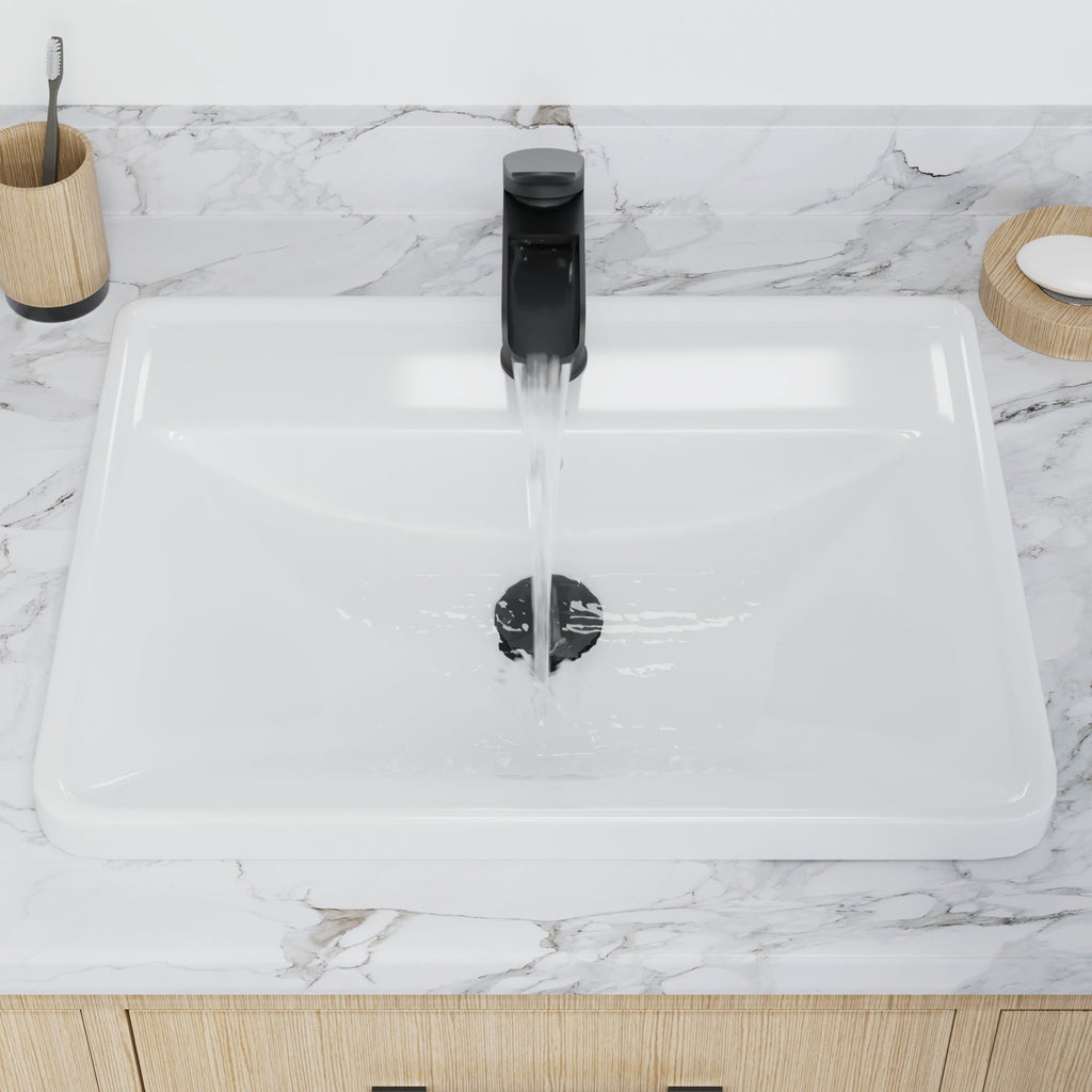 20-1/2" Top Mount Vitreous China Bathroom Sink In White
