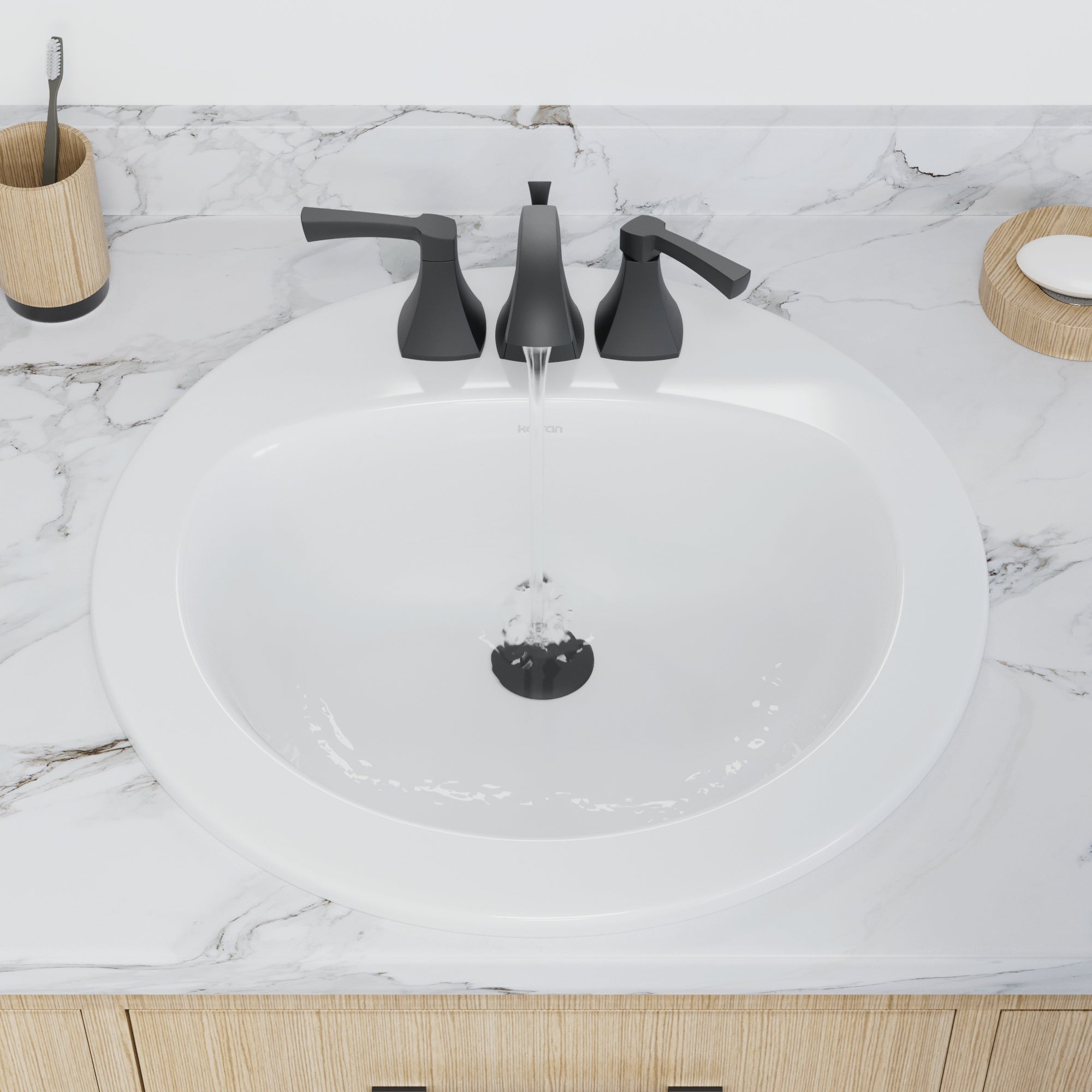 Valera 20" Circular Top Mount Vitreous China Bathroom Sink In White