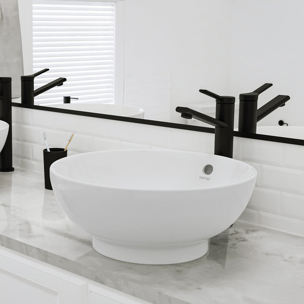 16" Vessel Vitreous China Bathroom Sink In White
