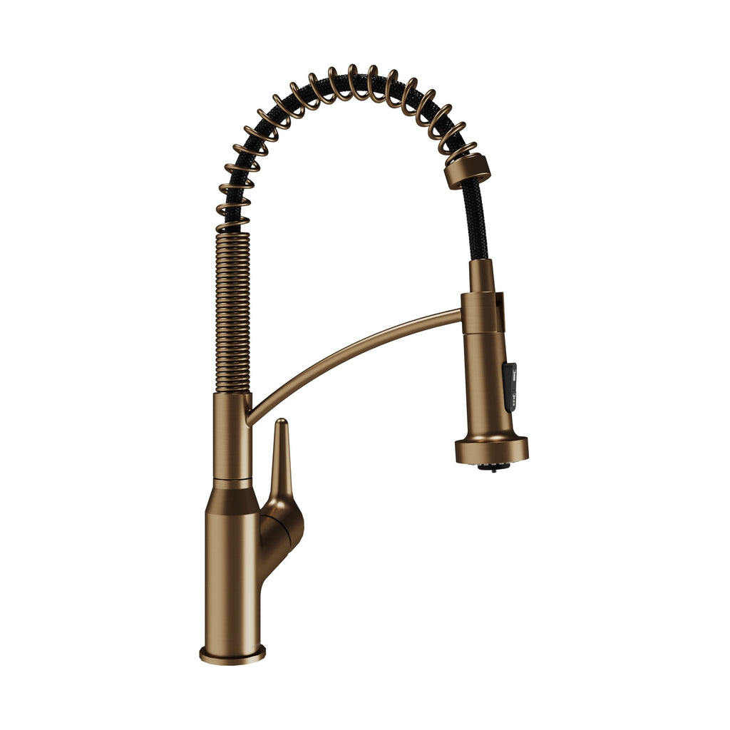 Scottsdale Single Hole Single Handle Pull-Down Sprayer Kitchen Faucet In Brushed Copper