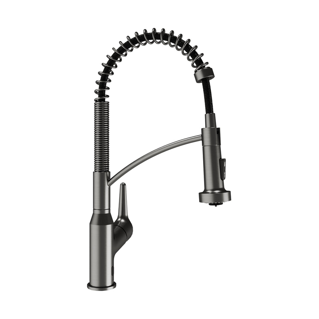 Scottsdale Single Handle Pull-Down Sprayer Touchless Kitchen Faucet In Spot-Free Gunmetal Grey