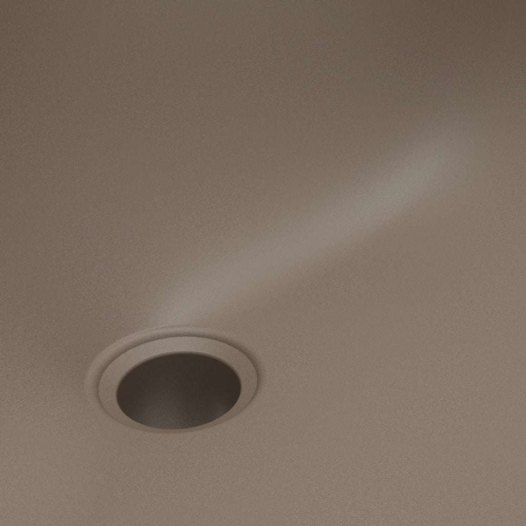 19" Seamless Undermount Quartz Composite Bathroom Sink In Concrete