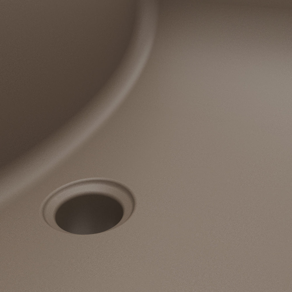 20" Seamless Undermount Quartz Composite Bathroom Sink In Concrete