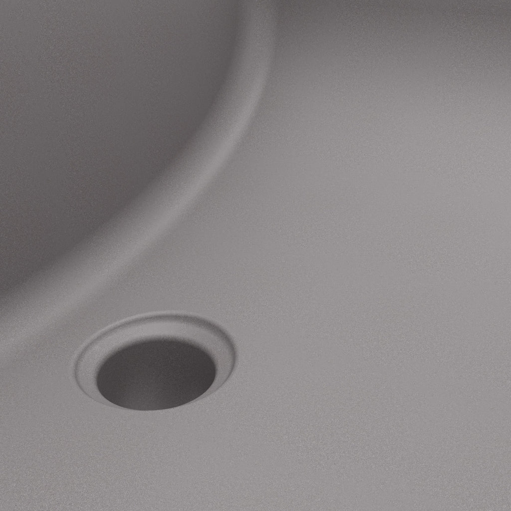 20" Seamless Undermount Quartz Composite Bathroom Sink In Grey