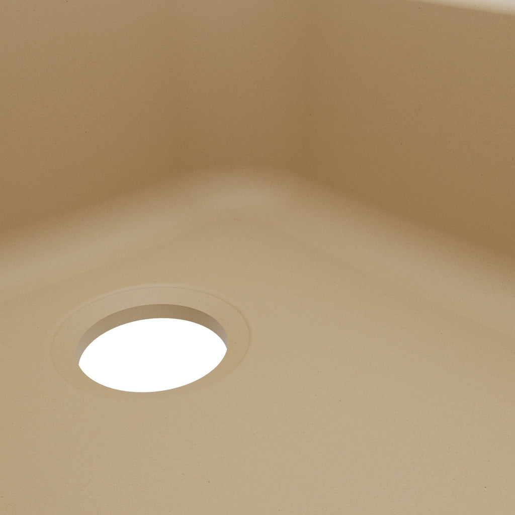 32-3/8" Seamless Undermount Double Offset Bowl Quartz Composite Kitchen Sink In Bisque