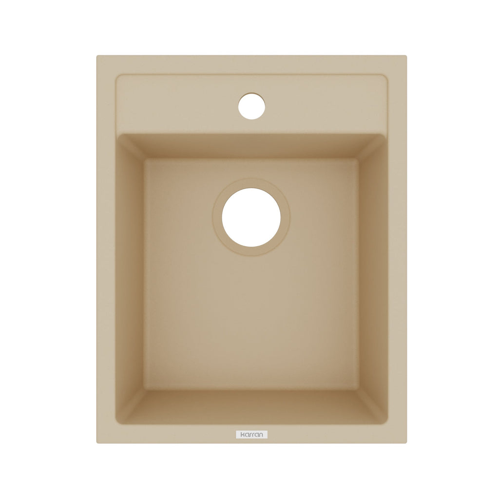 15-3/4" Top Mount Quartz Composite Bar/Prep Sink In Bisque