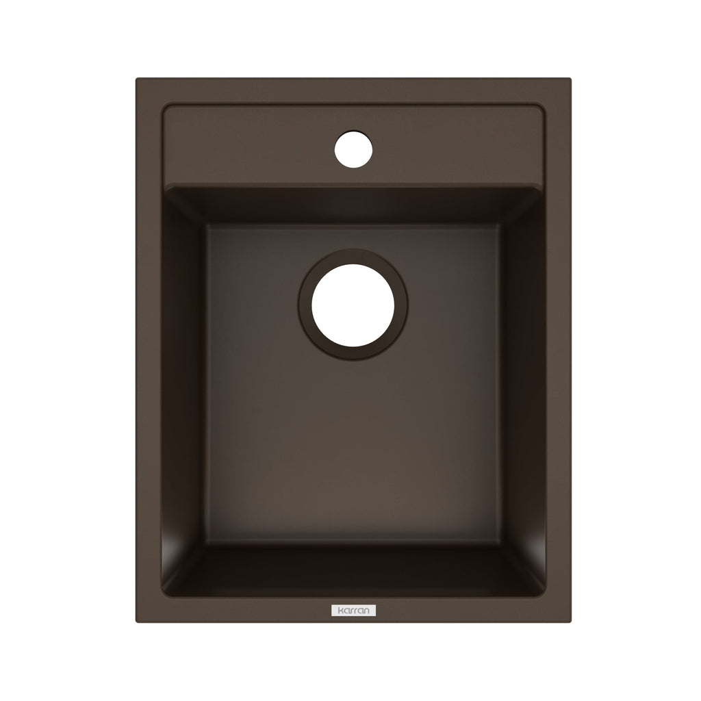 15-3/4" Top Mount Quartz Composite Bar/Prep Sink In Brown
