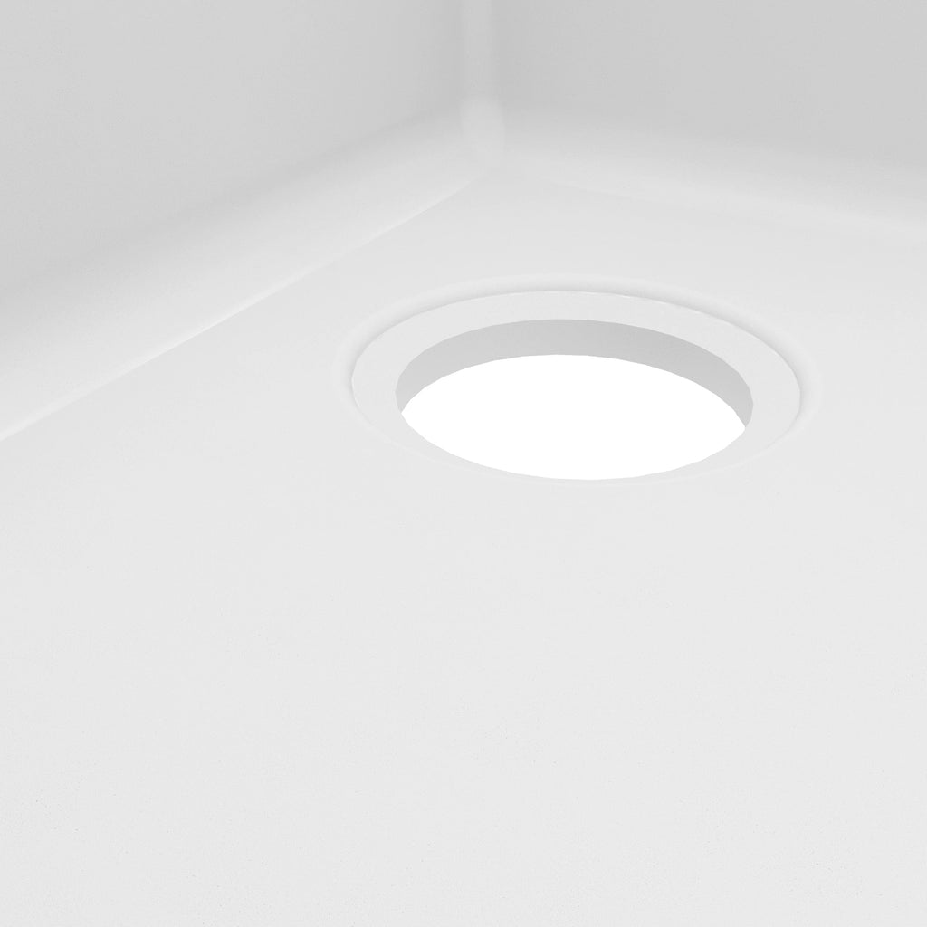 32-1/2" Undermount Double Offset Bowl Quartz Composite Kitchen Sink In White