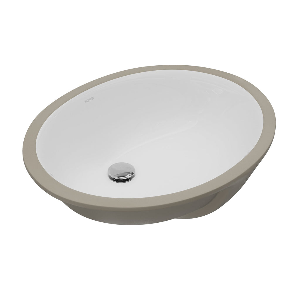 Valera 18" Oval Undermount Vitreous China Bathroom Sink In White