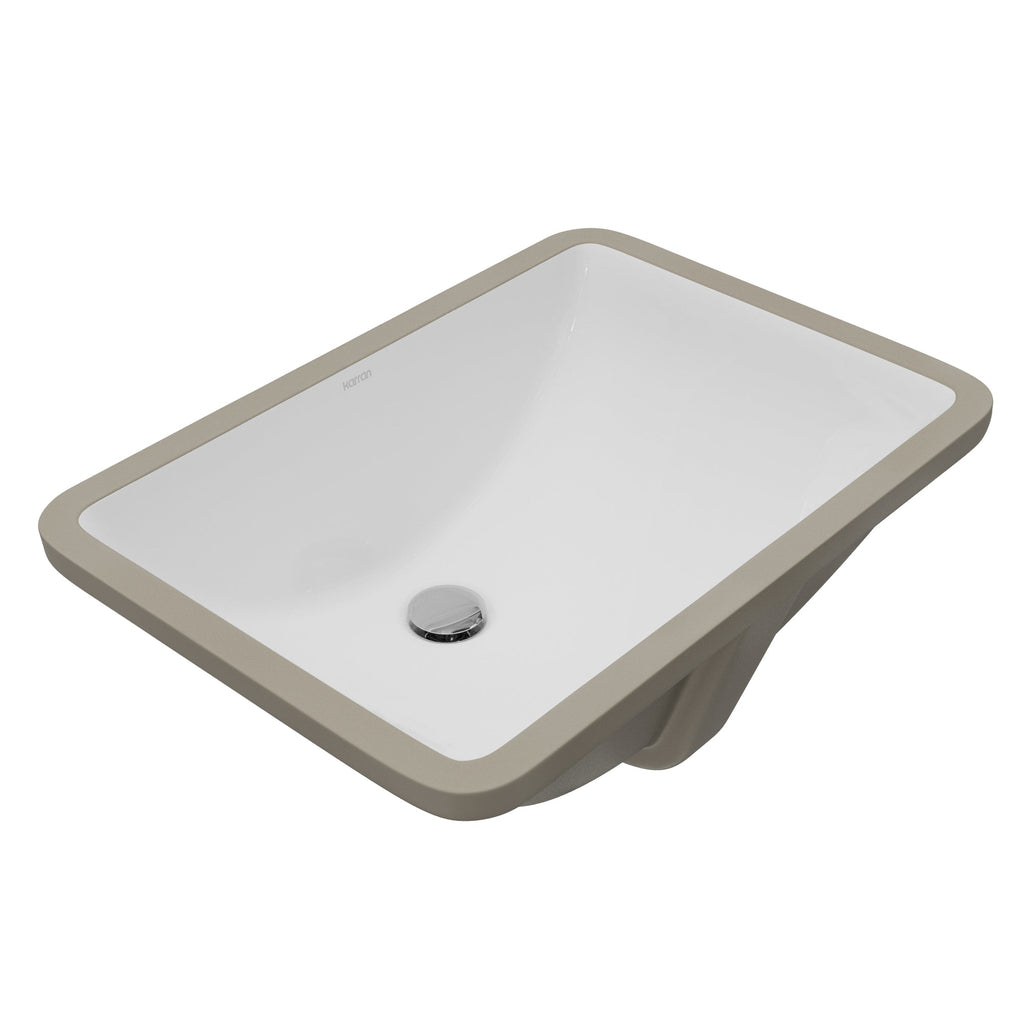Valera 20" Rectangular Undermount Vitreous China Bathroom Sink In White