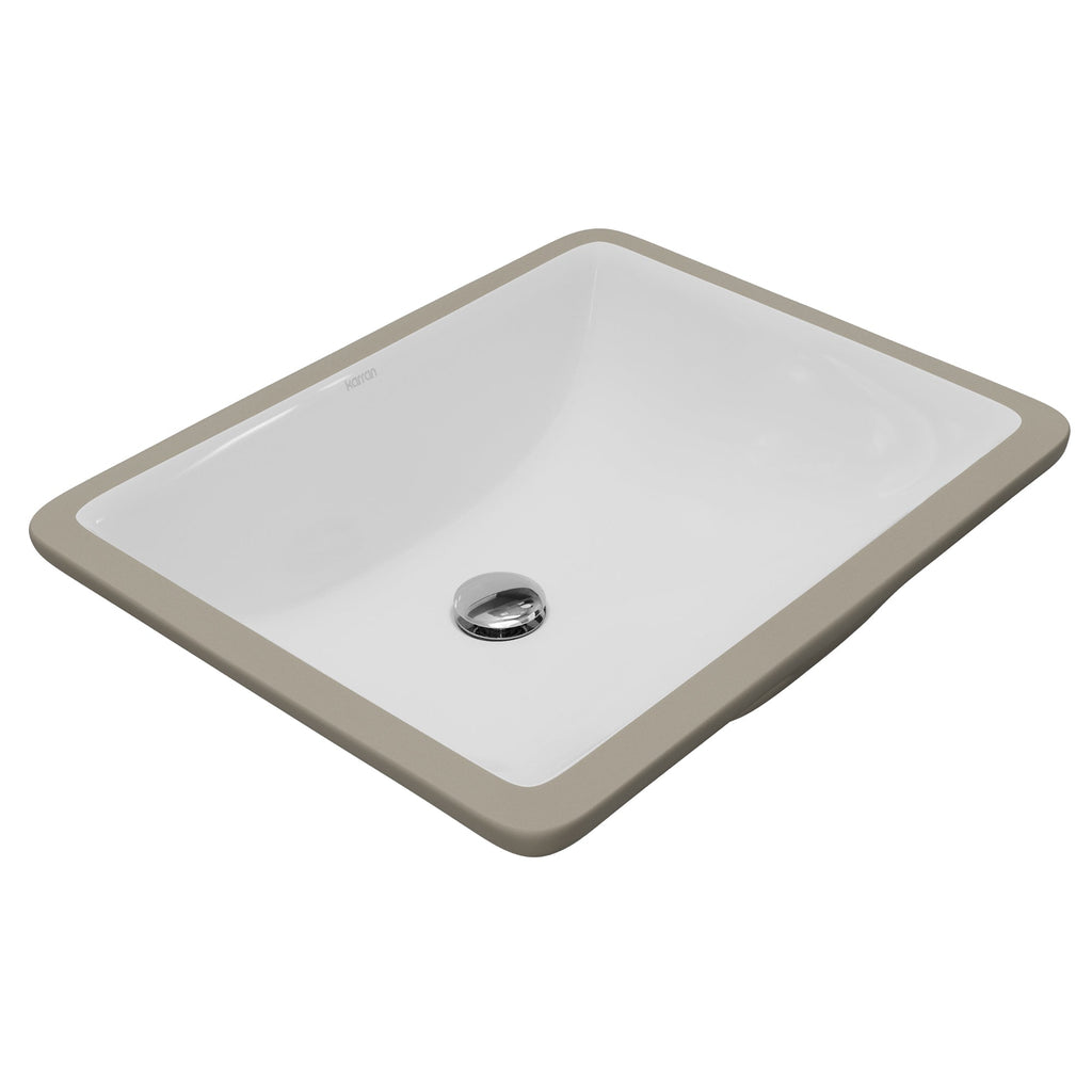 Valera 18" Rectangular Undermount Vitreous China Bathroom Sink In White