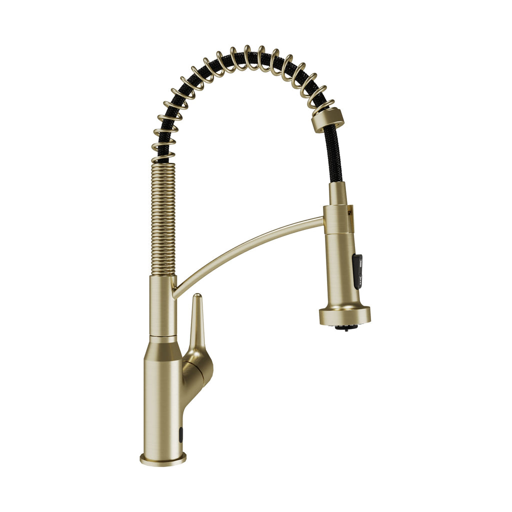 Scottsdale Single Handle Pull-Down Sprayer Touchless Kitchen Faucet In Spot-Free Brushed Gold