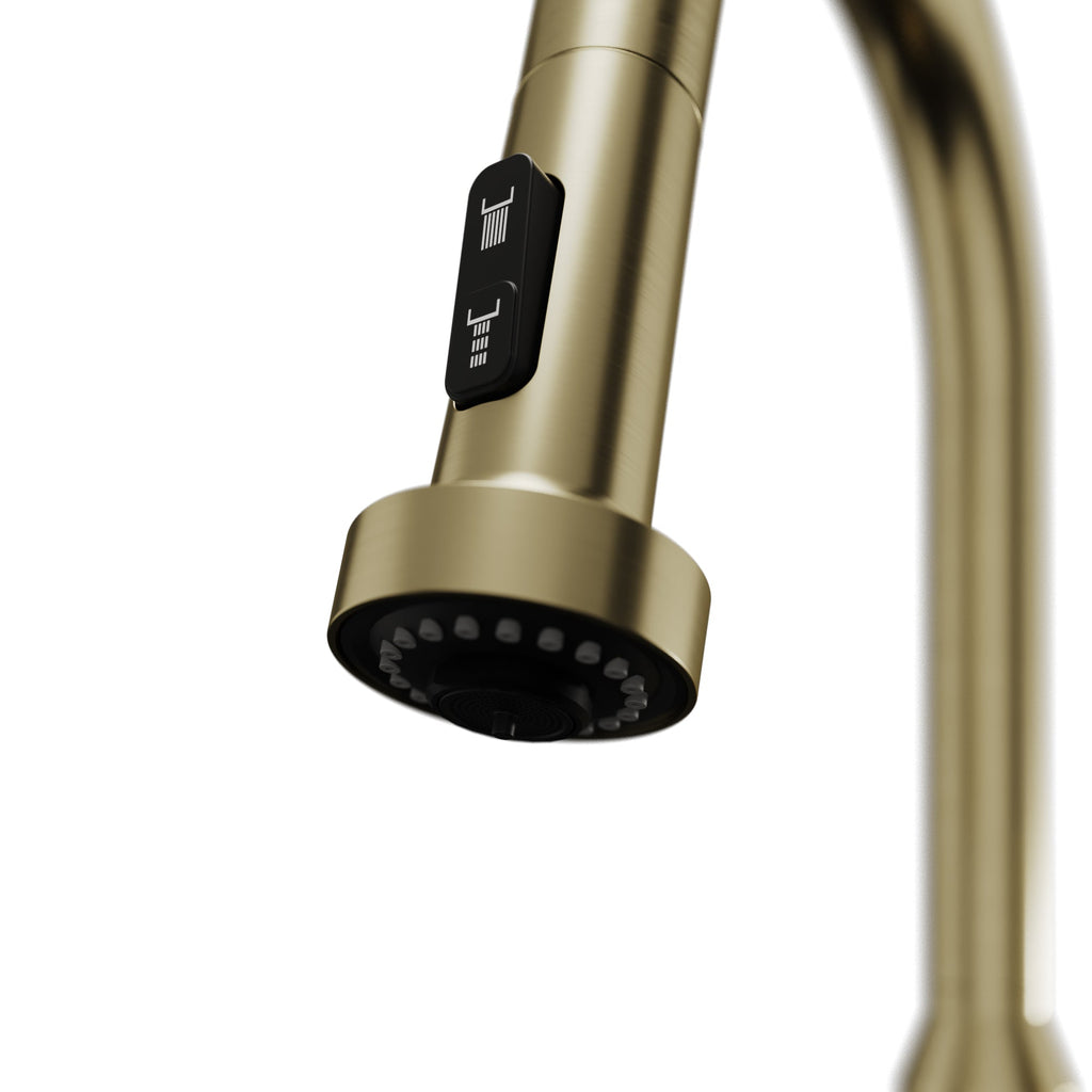 Scottsdale Single Handle Pull-Down Sprayer Kitchen Faucet In Spot-Free Brushed Gold