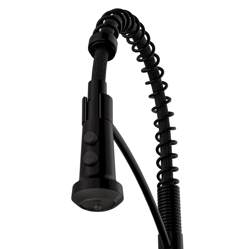 Scottsdale Single Handle Commerical Pull-Down Sprayer Kitchen Faucet In Matte Black