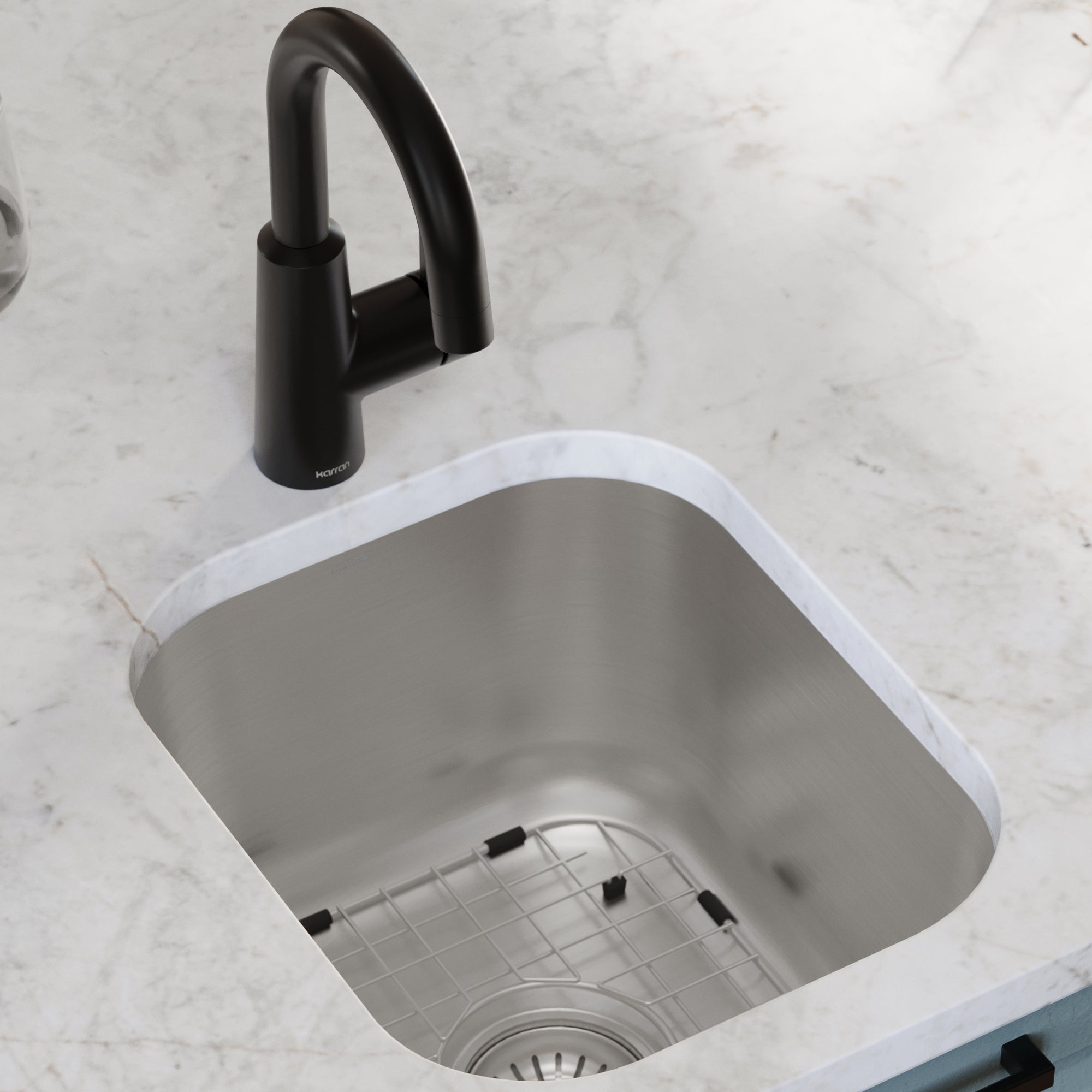 Profile 15" Undermount 16 Gauge Stainless Steel Single Bowl Bar Sink with Accessories