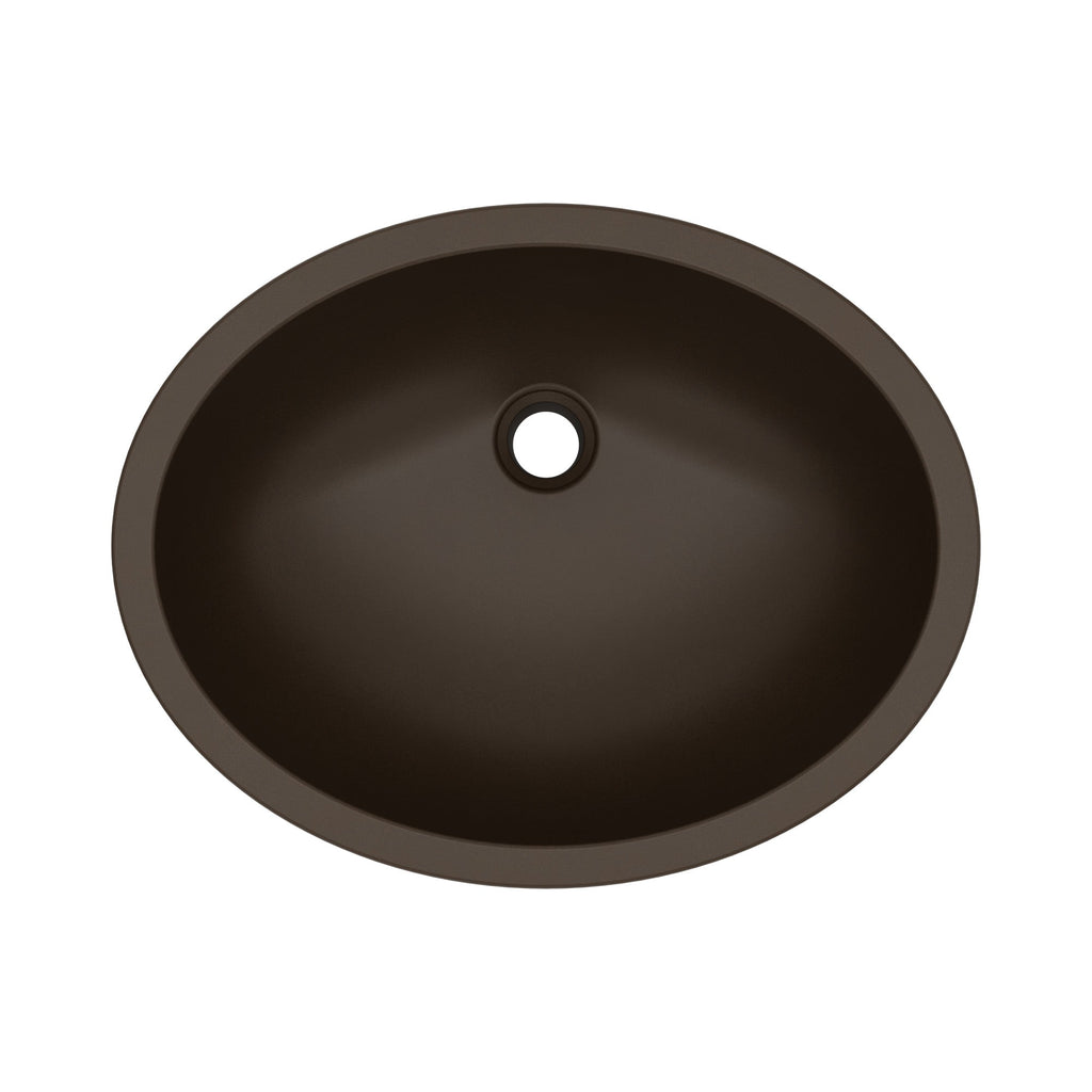 19" Seamless Undermount Quartz Composite Bathroom Sink In Brown