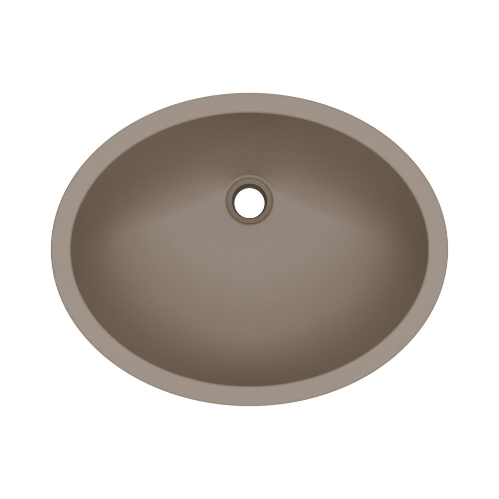 19" Seamless Undermount Quartz Composite Bathroom Sink In Concrete