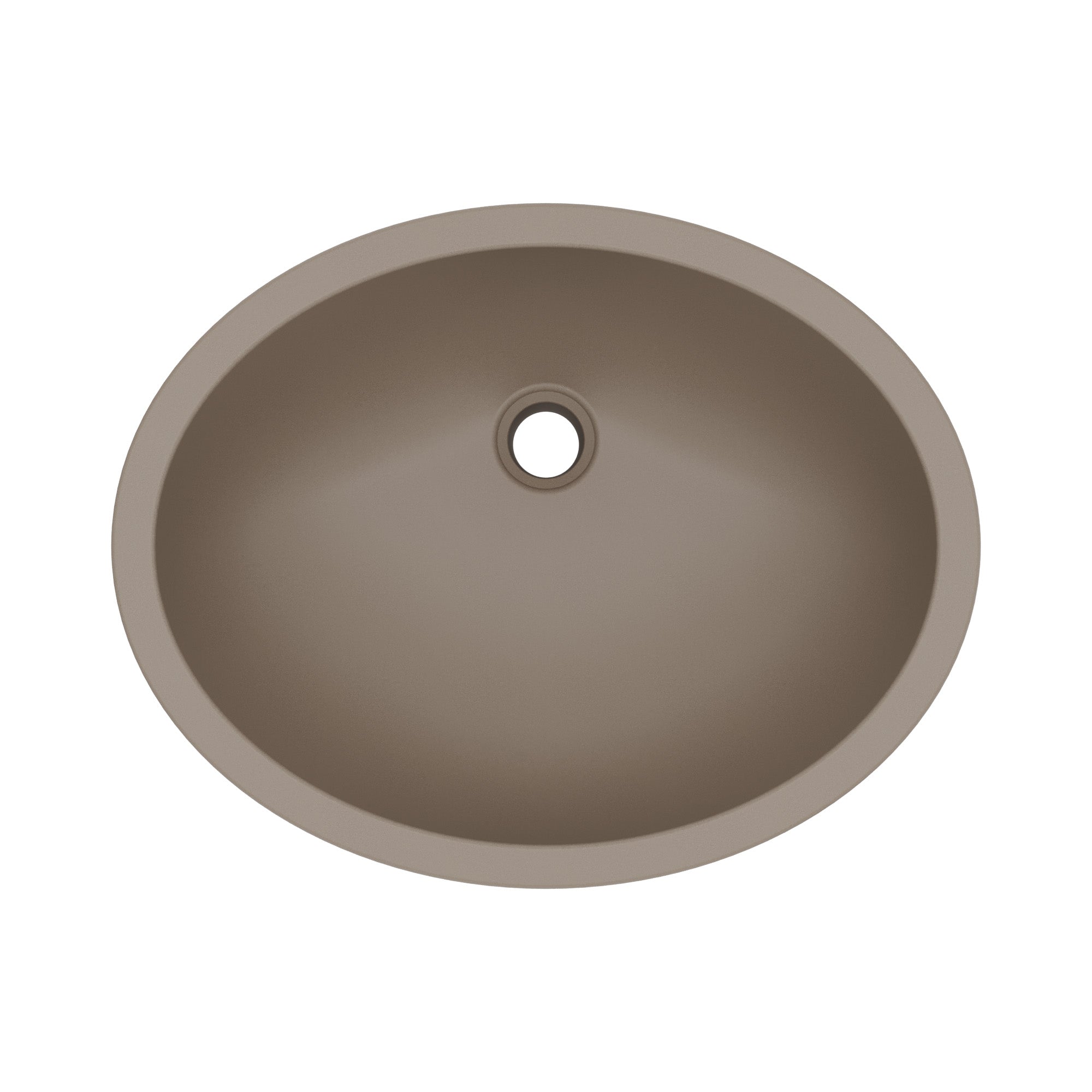 19" Seamless Undermount Quartz Composite Bathroom Sink In Concrete