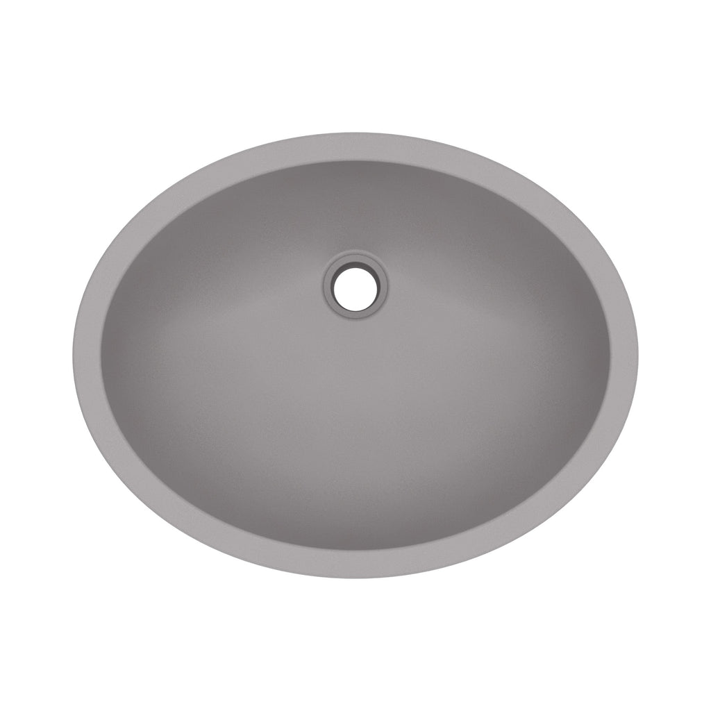 19" Seamless Undermount Quartz Composite Bathroom Sink In Grey