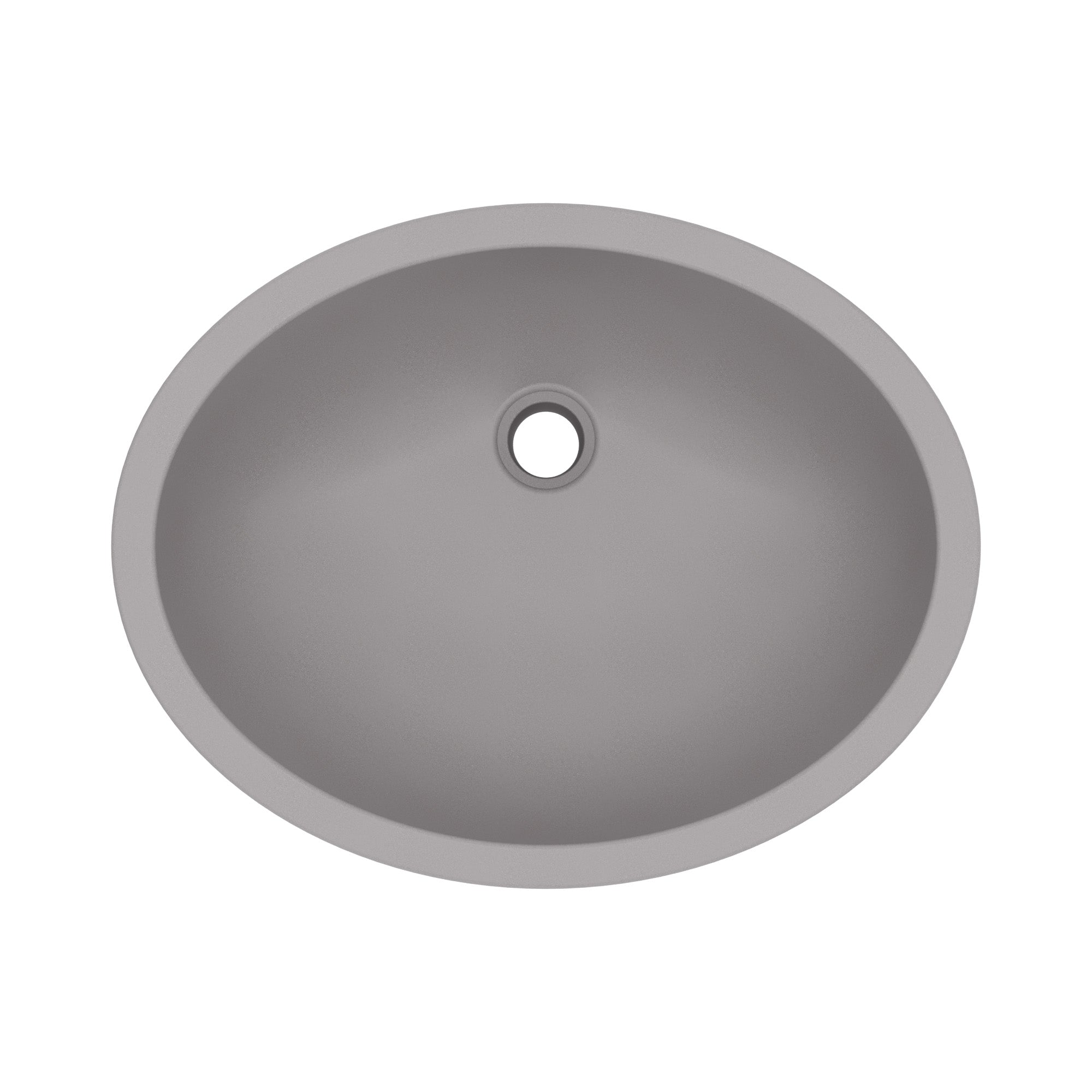 19" Seamless Undermount Quartz Composite Bathroom Sink In Grey