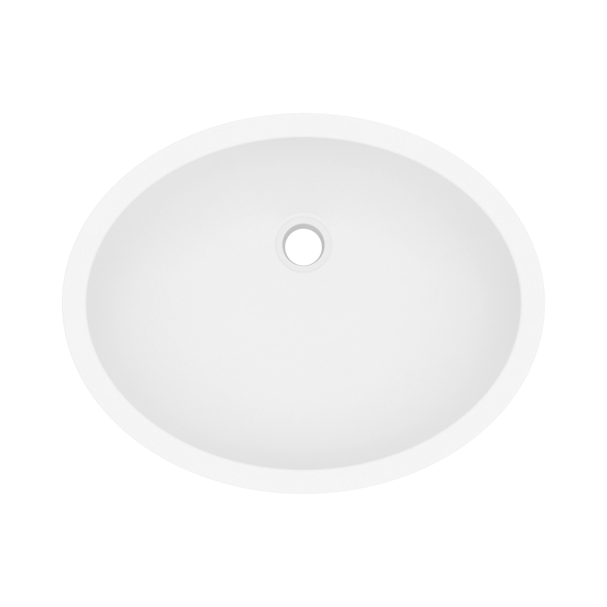 19" Seamless Undermount Quartz Composite Bathroom Sink In White