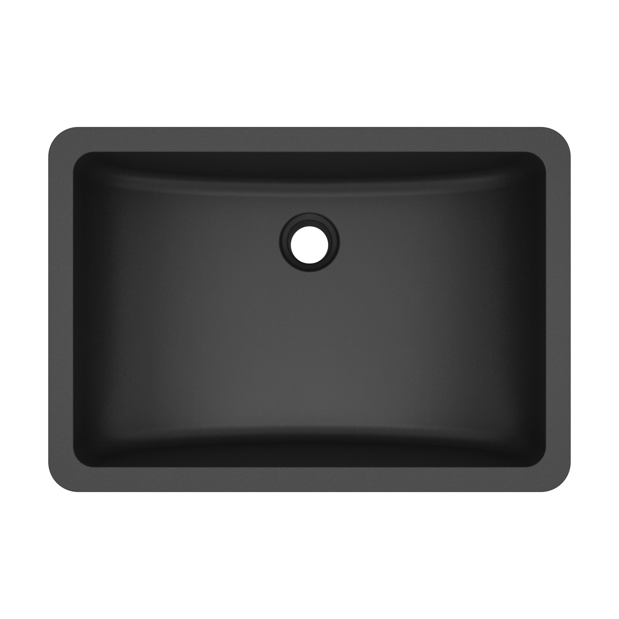 20" Seamless Undermount Quartz Composite Bathroom Sink In Black