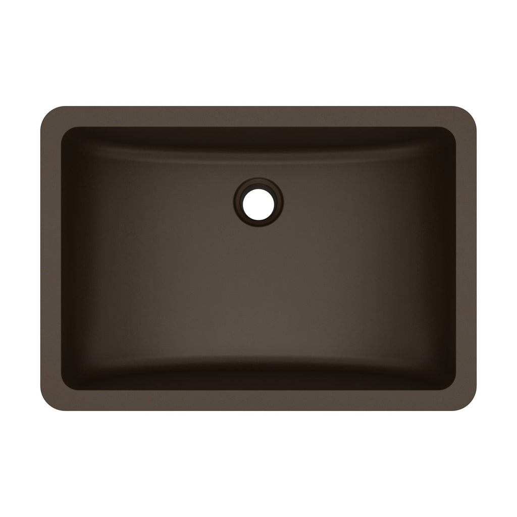 20" Seamless Undermount Quartz Composite Bathroom Sink In Brown
