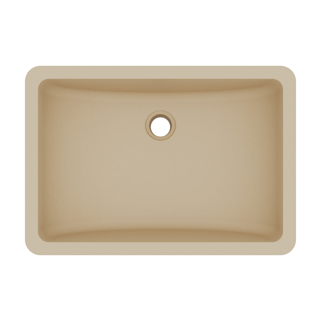 20" Seamless Undermount Quartz Composite Bathroom Sink In Bisque