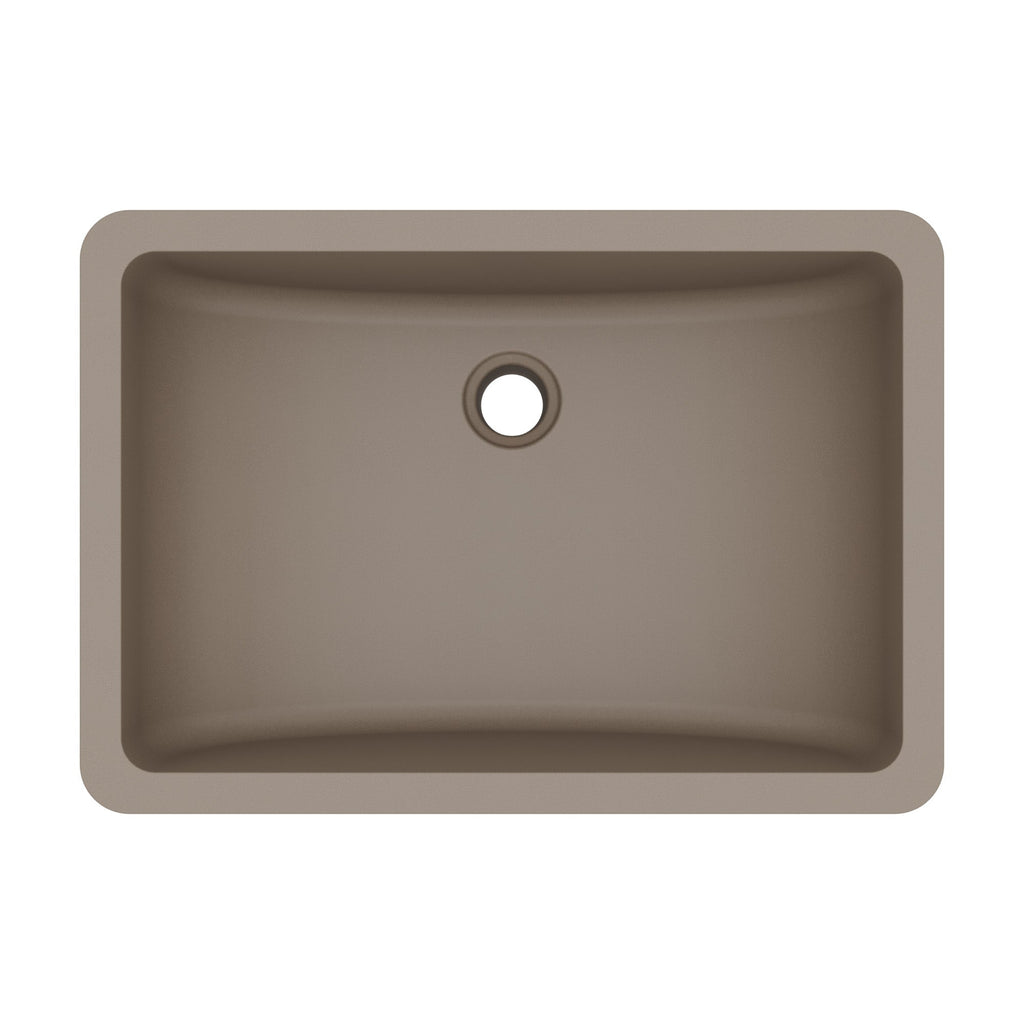 20" Seamless Undermount Quartz Composite Bathroom Sink In Concrete