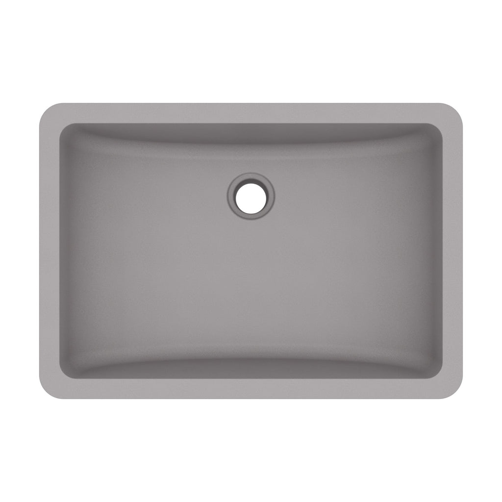 20" Seamless Undermount Quartz Composite Bathroom Sink In Grey