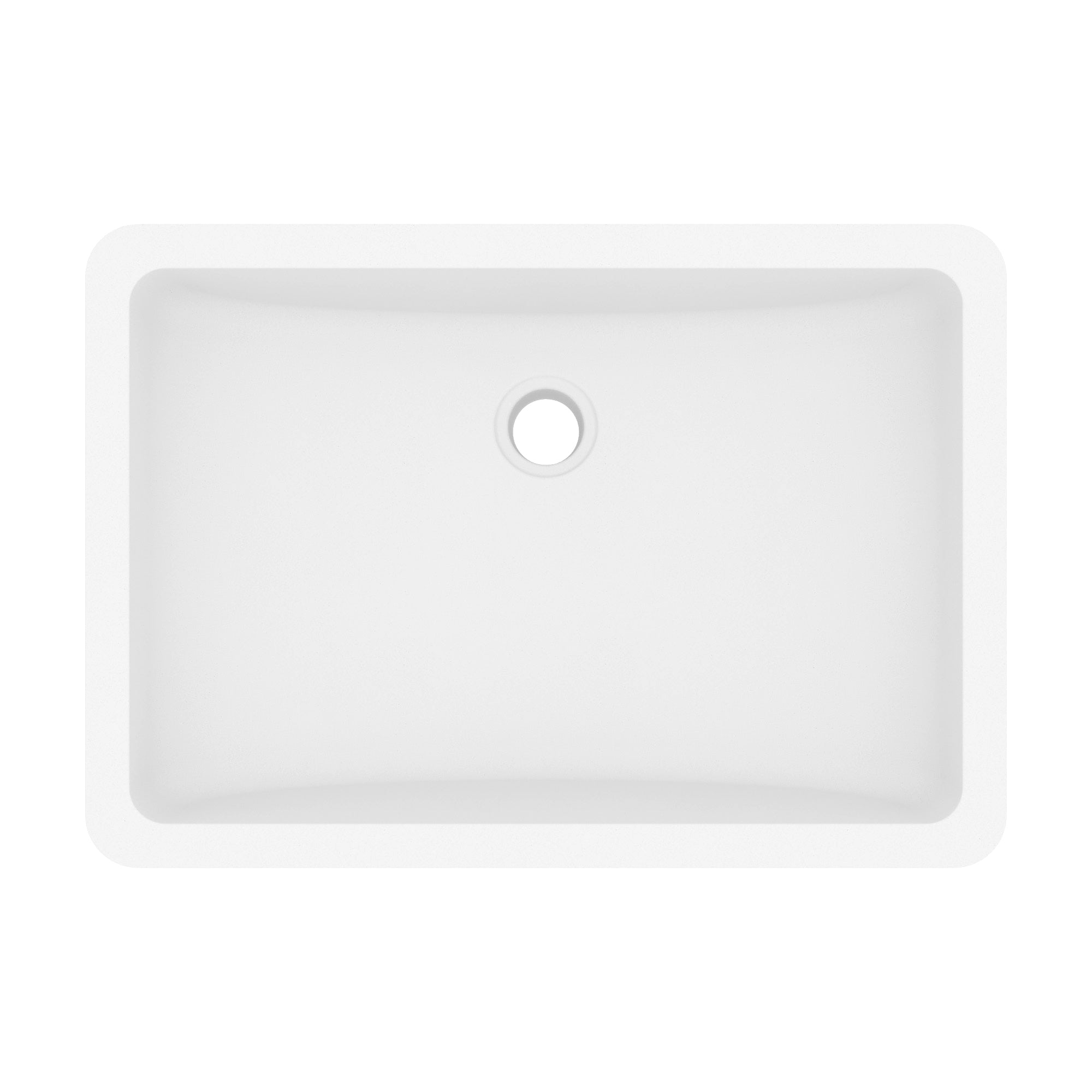 20" Seamless Undermount Quartz Composite Bathroom Sink In White