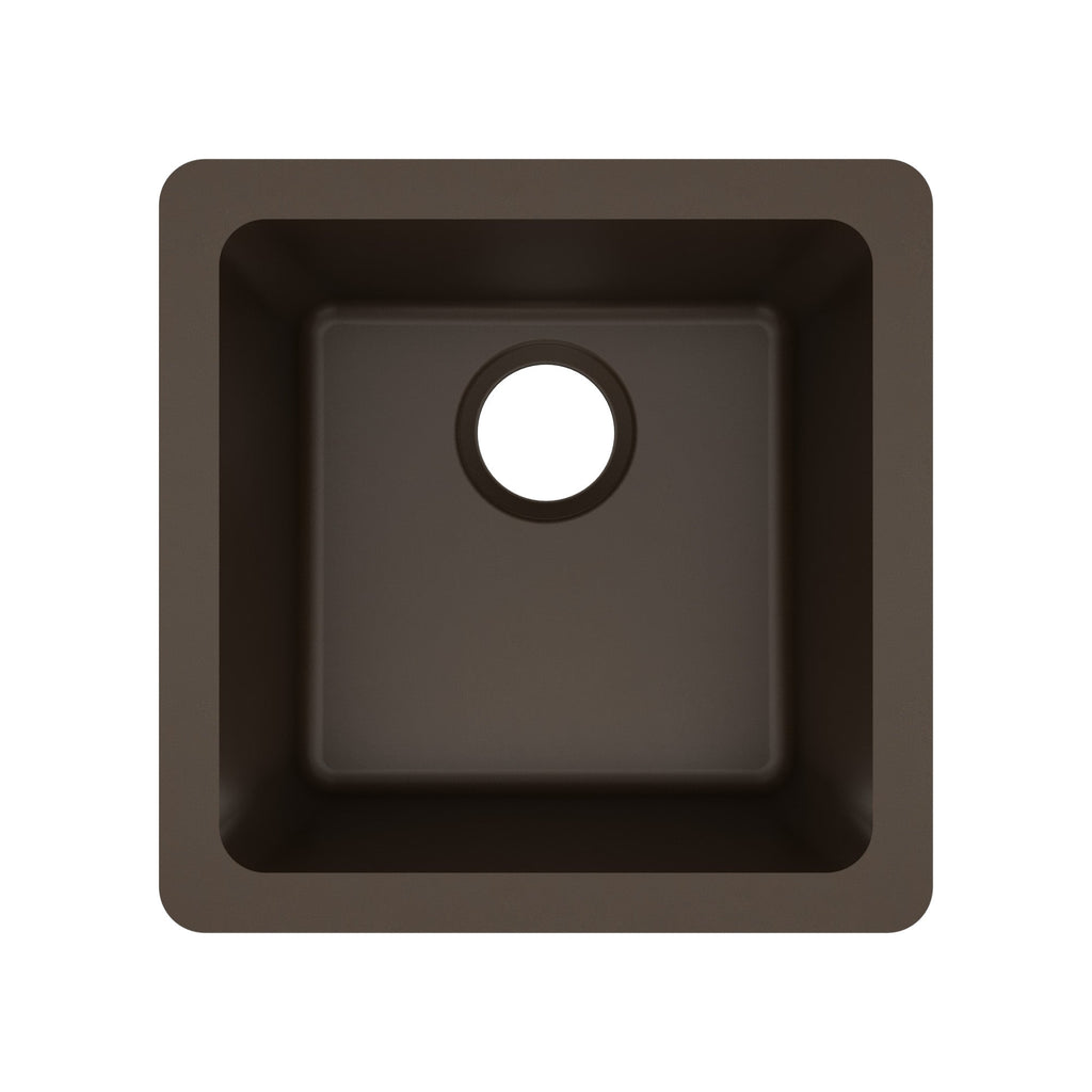 16-5/8" Seamless Undermount Quartz Composite Bar/Prep Sink In Brown