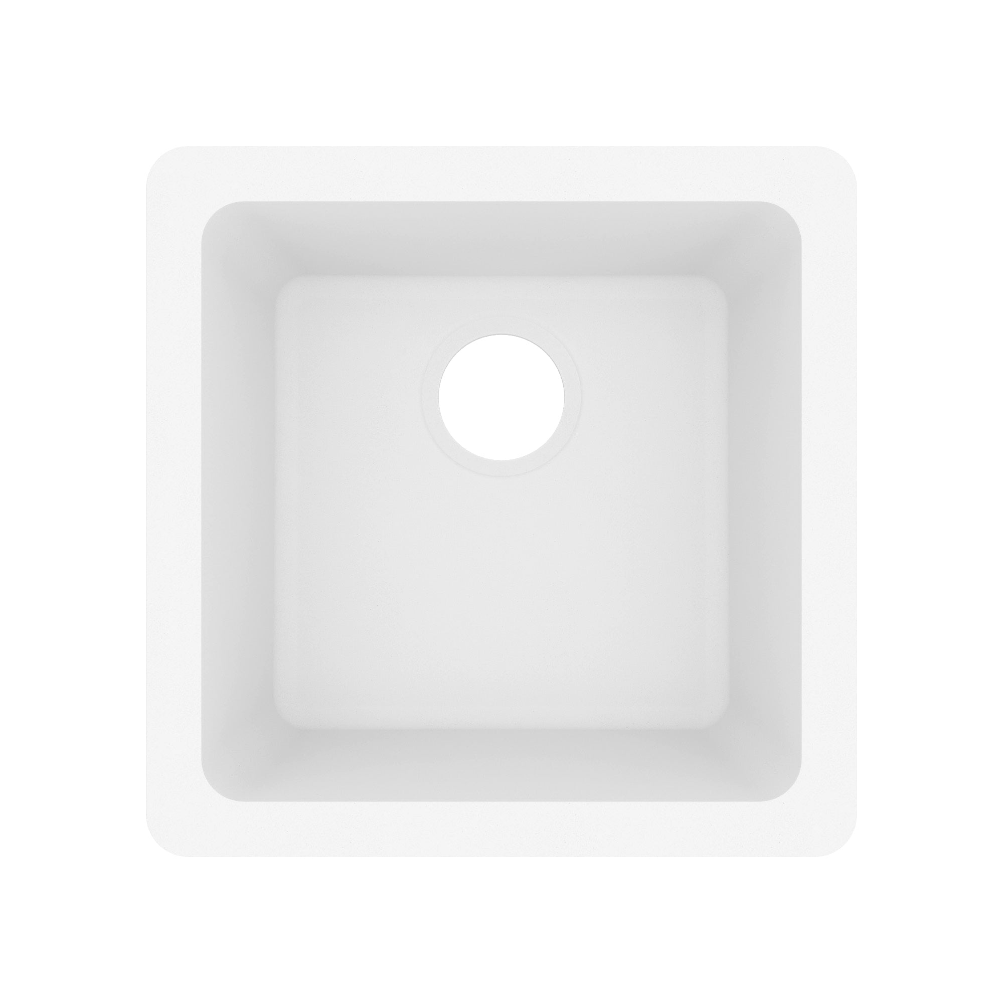 16-5/8" Seamless Undermount Quartz Composite Bar/Prep Sink In White