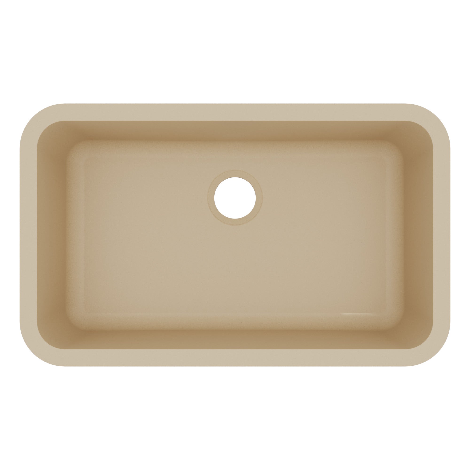 30-7/8" Seamless Undermount Large Single Bowl Quartz Composite Kitchen Sink In Bisque