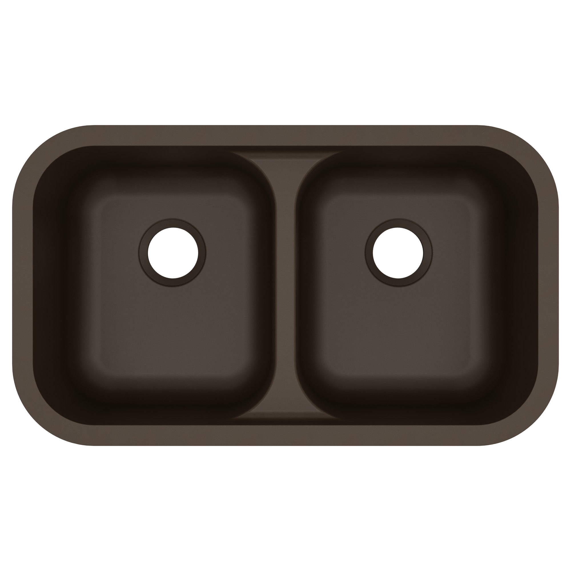 32-7/8" Seamless Undermount Doube Equal Bowl Quartz Composite Kitchen Sink In Brown