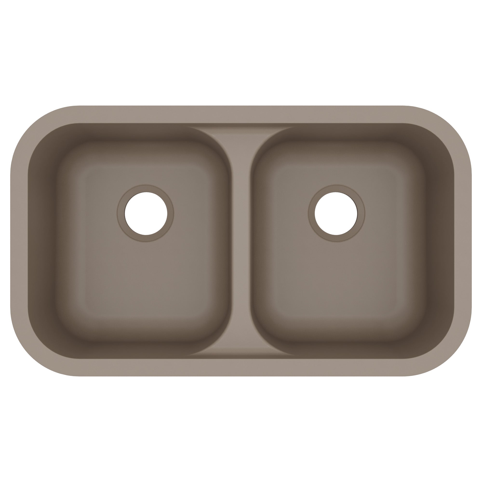 32-7/8" Seamless Undermount Doube Equal Bowl Quartz Composite Kitchen Sink In Concrete