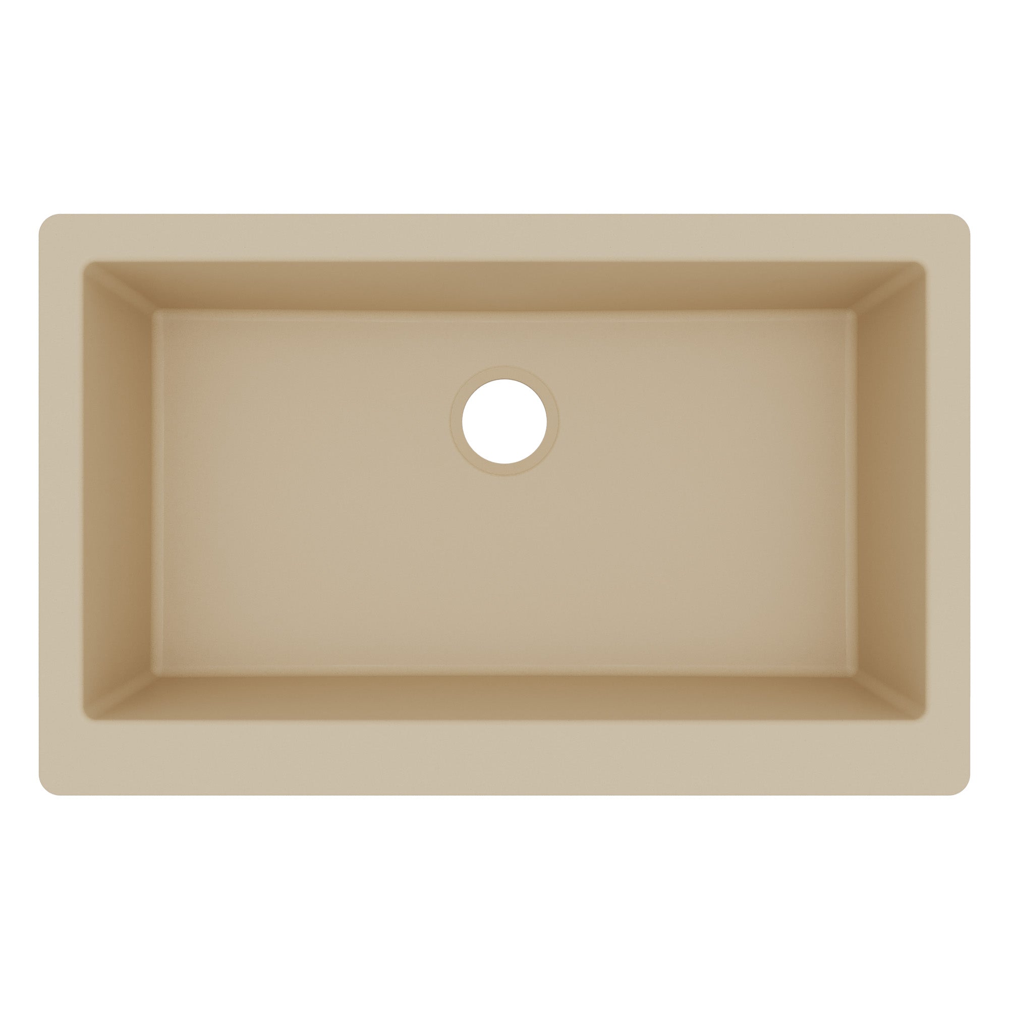 34" Farmhouse Large Single Bowl Quartz Composite Kitchen Sink In Bisque