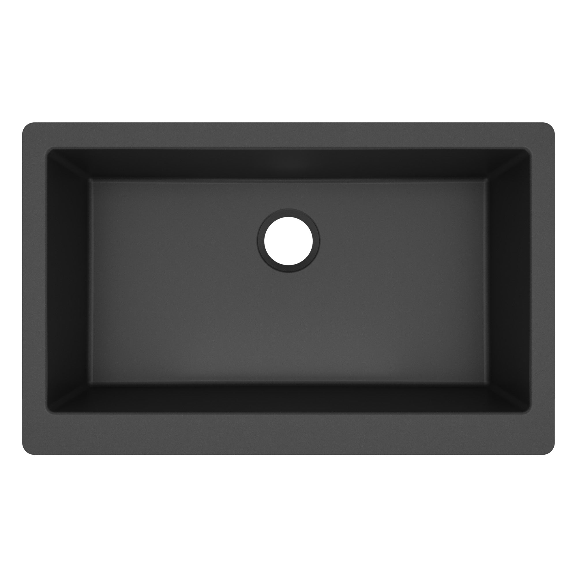 34" Farmhouse Large Single Bowl Quartz Composite Kitchen Sink In Black
