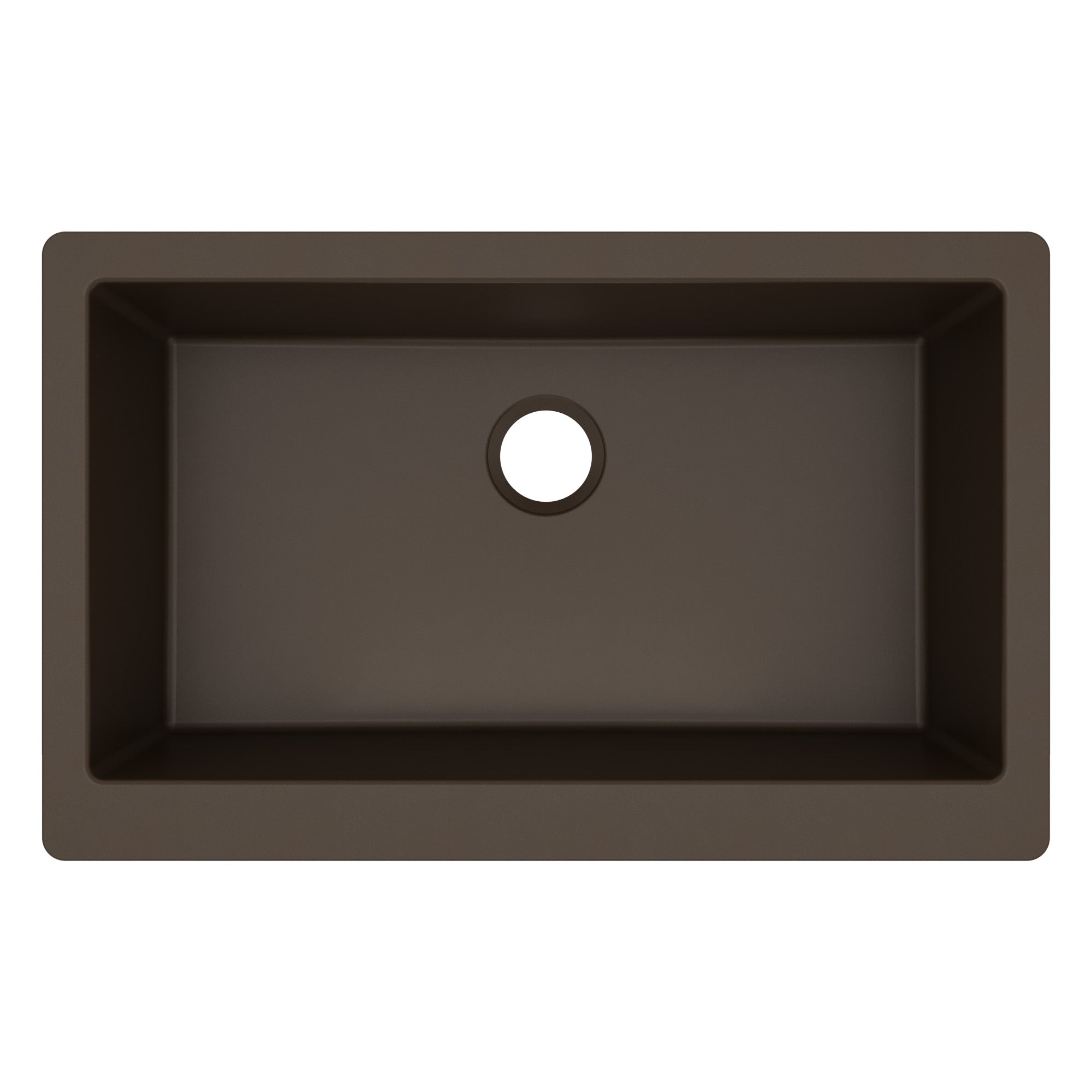 34" Farmhouse Large Single Bowl Quartz Composite Kitchen Sink In Brown
