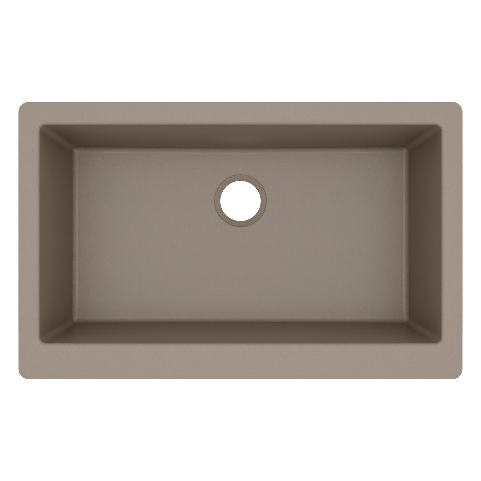 34" Farmhouse Large Single Bowl Quartz Composite Kitchen Sink In Concrete