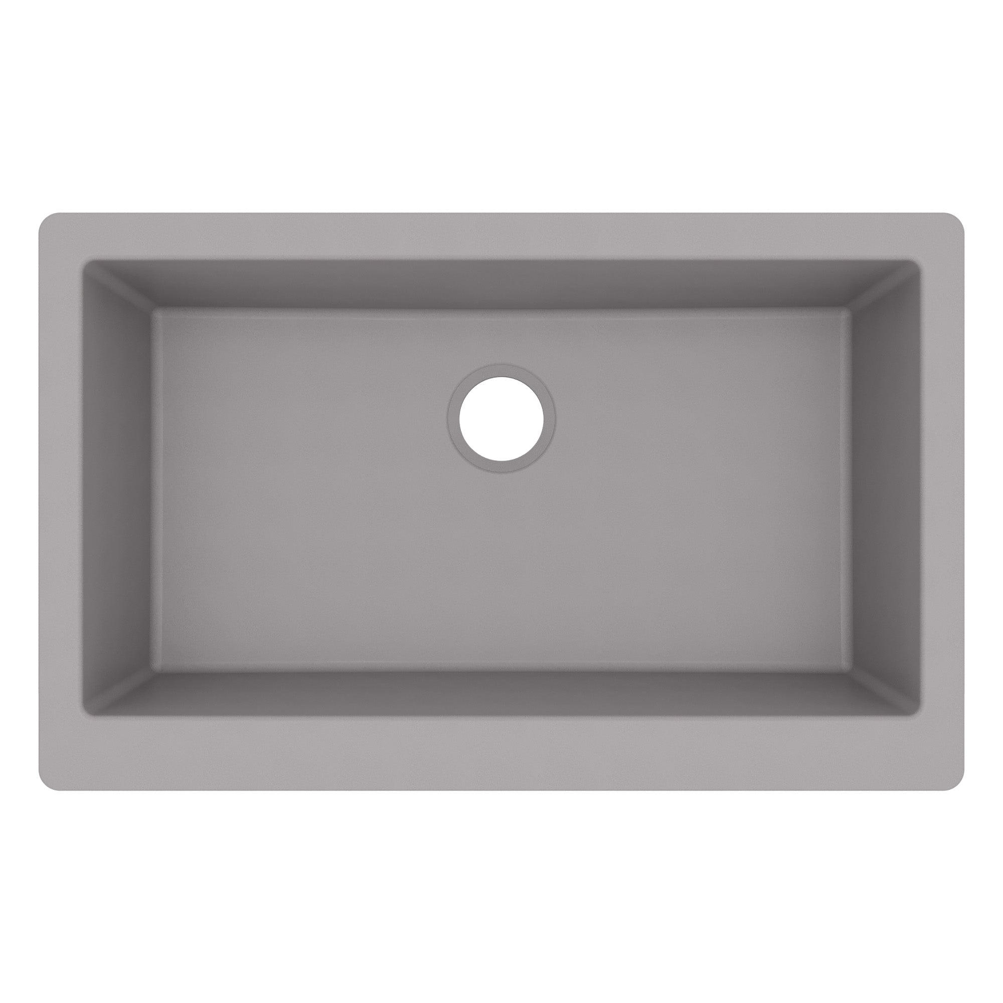 34" Farmhouse Large Single Bowl Quartz Composite Kitchen Sink In Grey