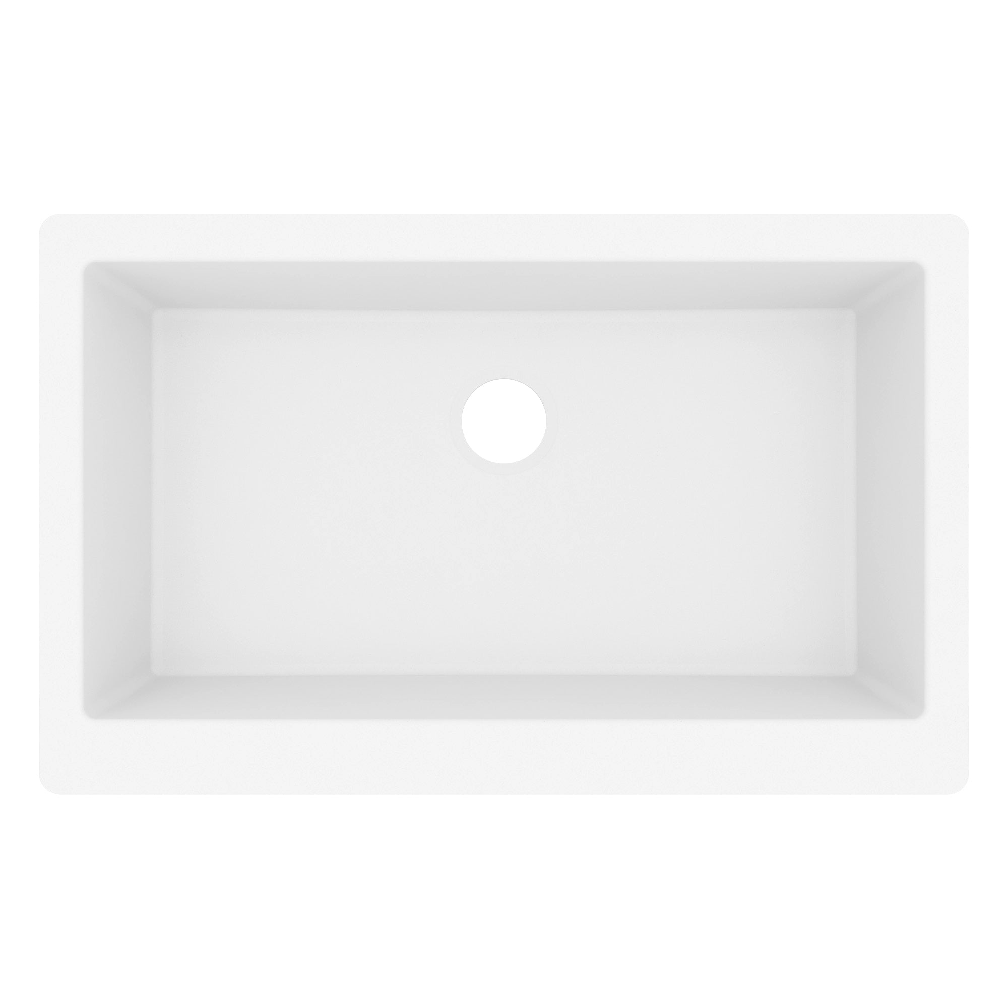 34" Farmhouse Large Single Bowl Quartz Composite Kitchen Sink In White