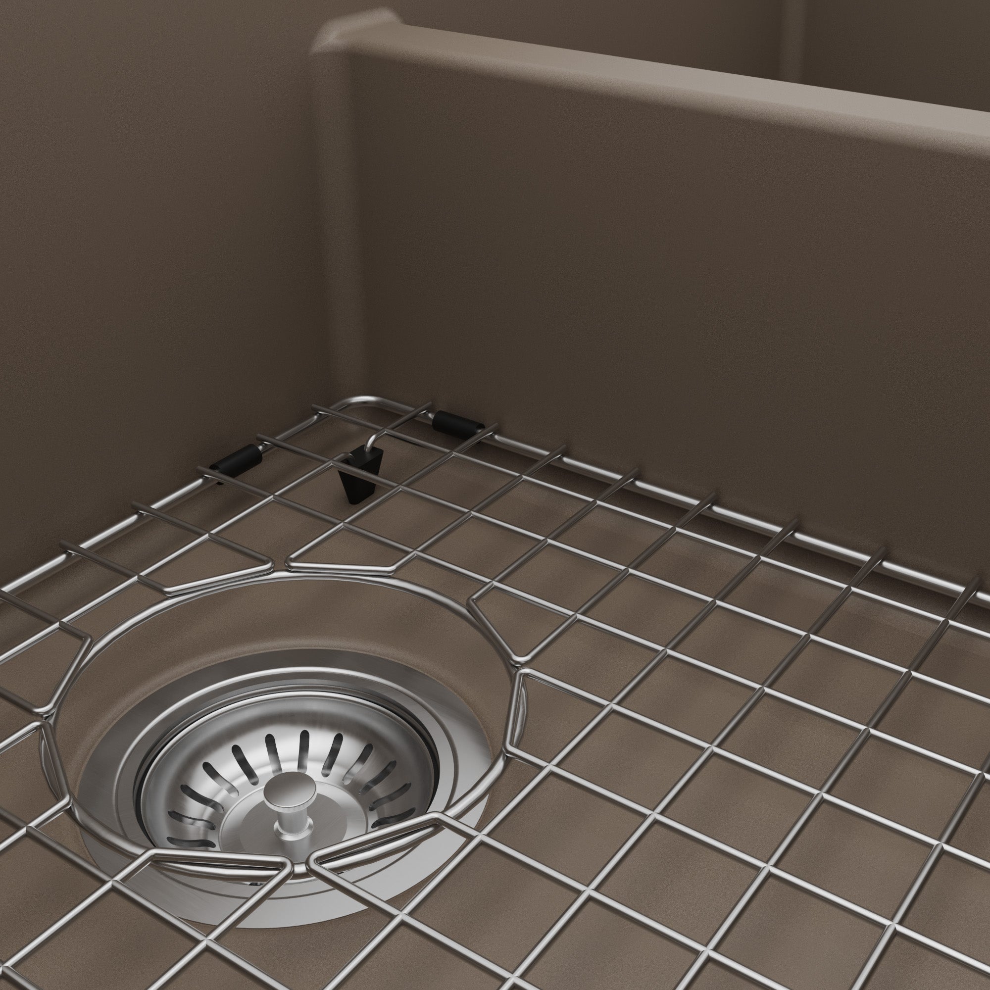 34" Farmhouse Double Equal Bowl Quartz Composite Kitchen Sink Kit In Concrete