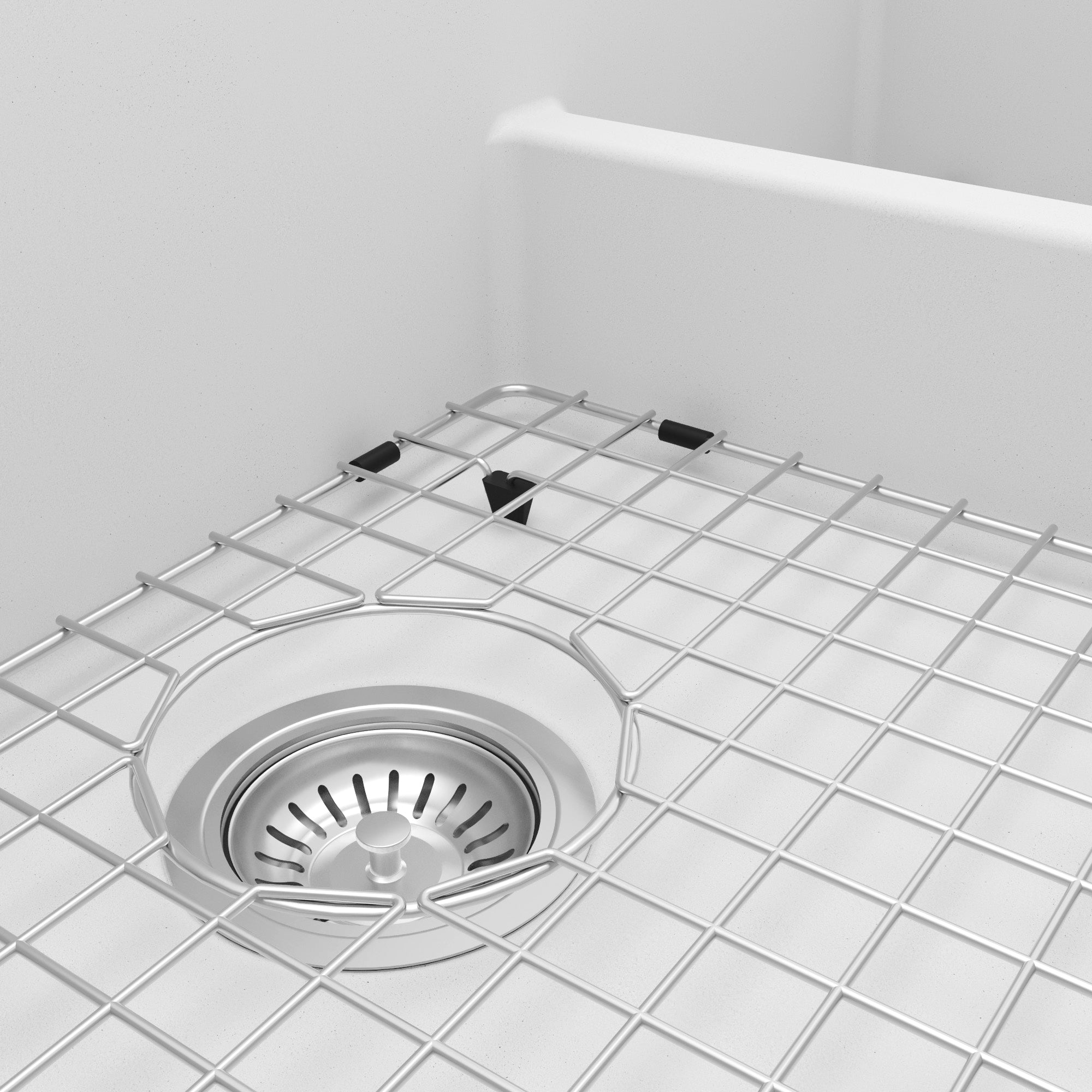 34" Farmhouse Double Offset Bowl Quartz Composite Kitchen Sink Kit In White