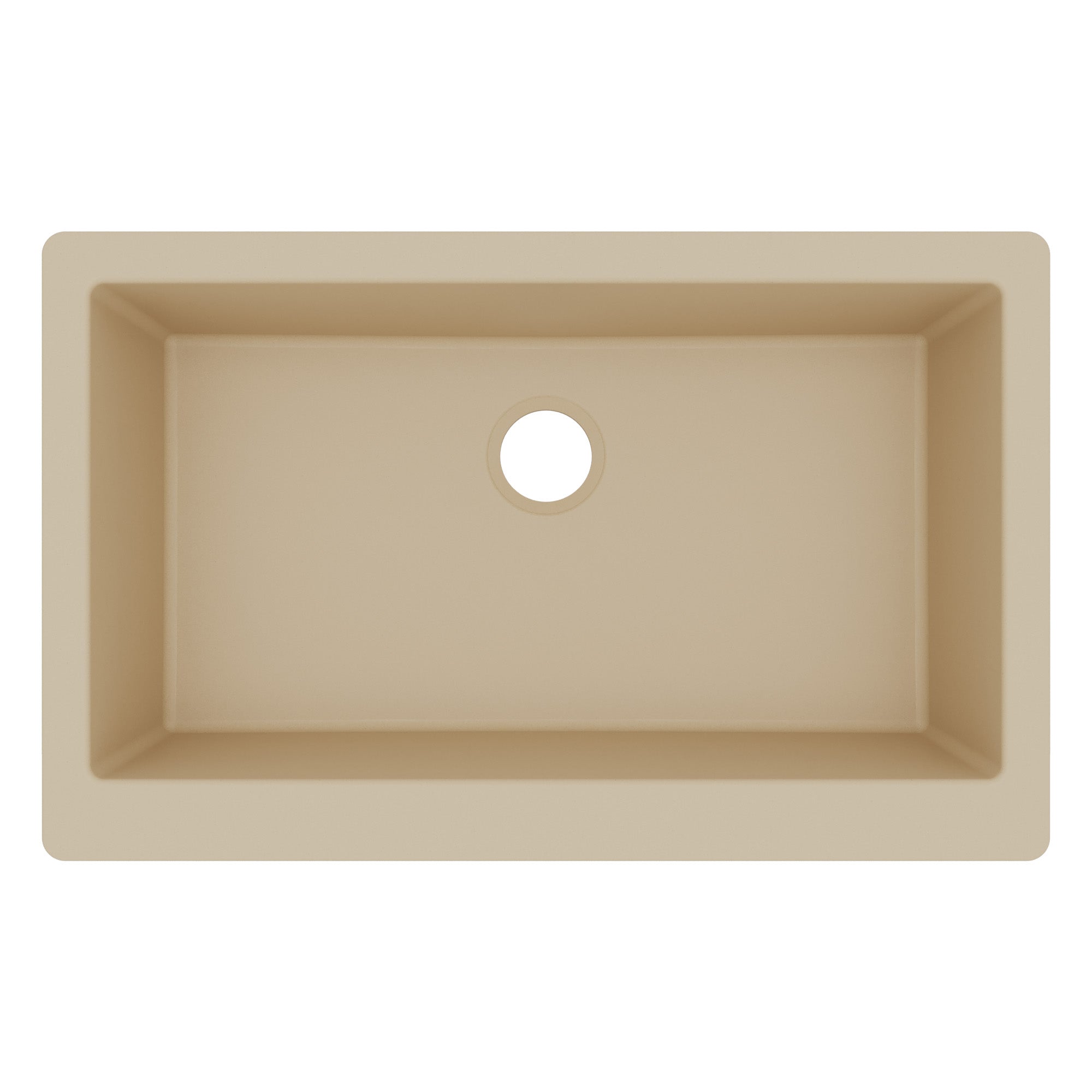 34" Retrofit Farmhouse Large Single Bowl Quartz Composite Kitchen Sink In Bisque
